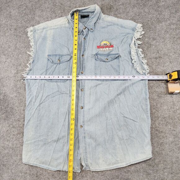 Arizona Bike Week Mens 2XL Motorcycle 2013 Distressed Denim Vest Cyclefest - Picture 11 of 15